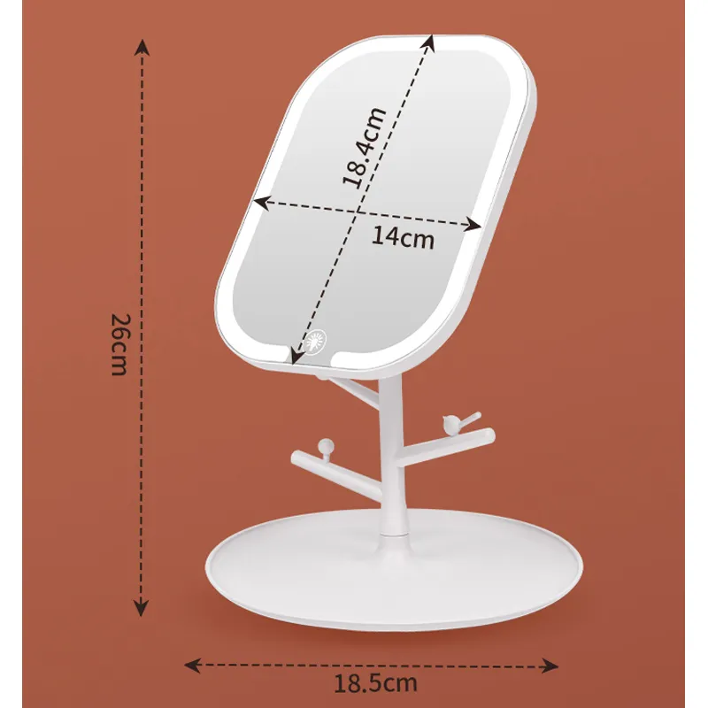Espejo de Maquillaje LED Aorlis Recargable con Control Táctil - Imagen 4