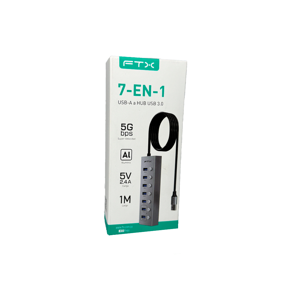 Hub USB 7 Puertos 2.0/3.0 con Interruptores Individuales y LED - Imagen 4