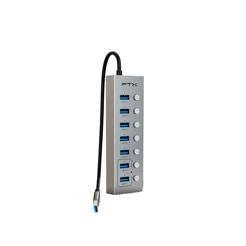 Hub USB 7 Puertos 2.0/3.0 con Interruptores Individuales y LED