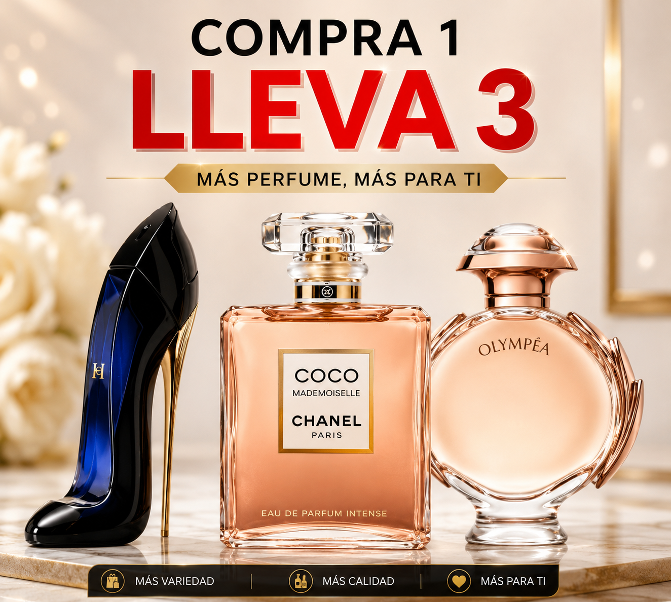 Kit 3 Perfumes Femeninos Coco, GG y OL - Imagen 2