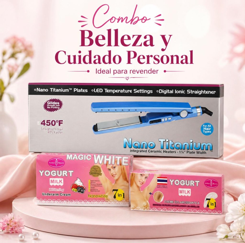 Combo Belleza Femenina – Planchita Alisadora + Pack de Cremas para Axilas