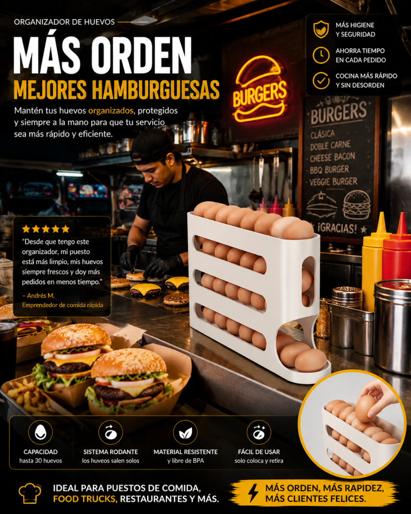 ORGANIZADOR DISPENSADOR DE HUEVOS AUTOMÁTICO - Imagen 3