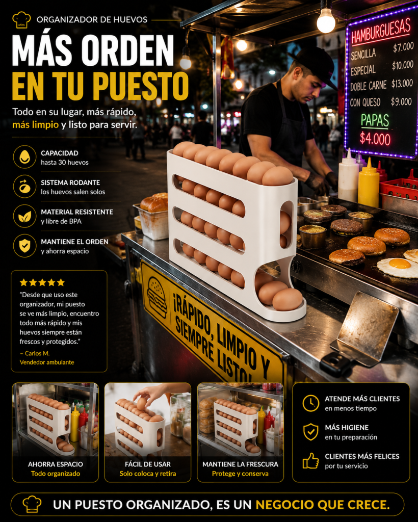 ORGANIZADOR DISPENSADOR DE HUEVOS AUTOMÁTICO - Imagen 6