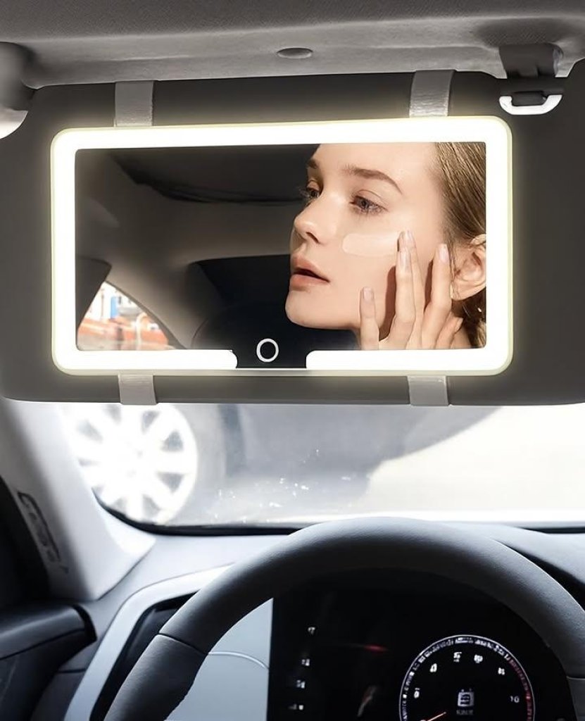 Espejo De Maquillaje De Visera De Coche Con 3 Modos Luz Led