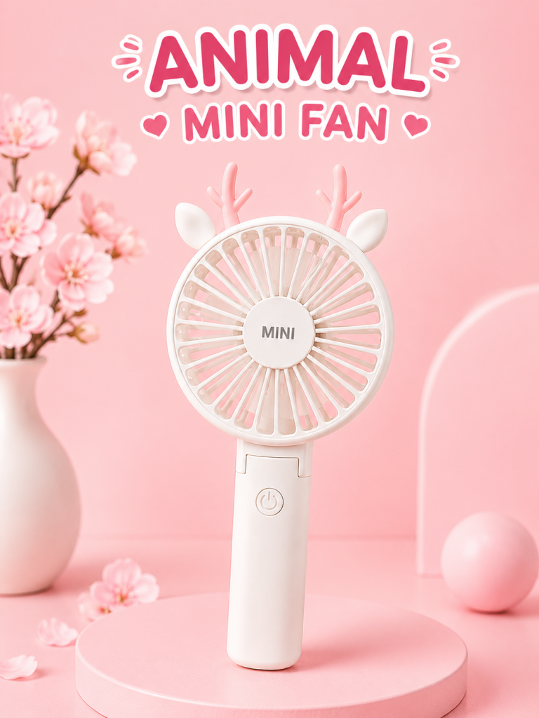 Animal Mini Fan Recargable – Ventilador Portátil 3 en 1